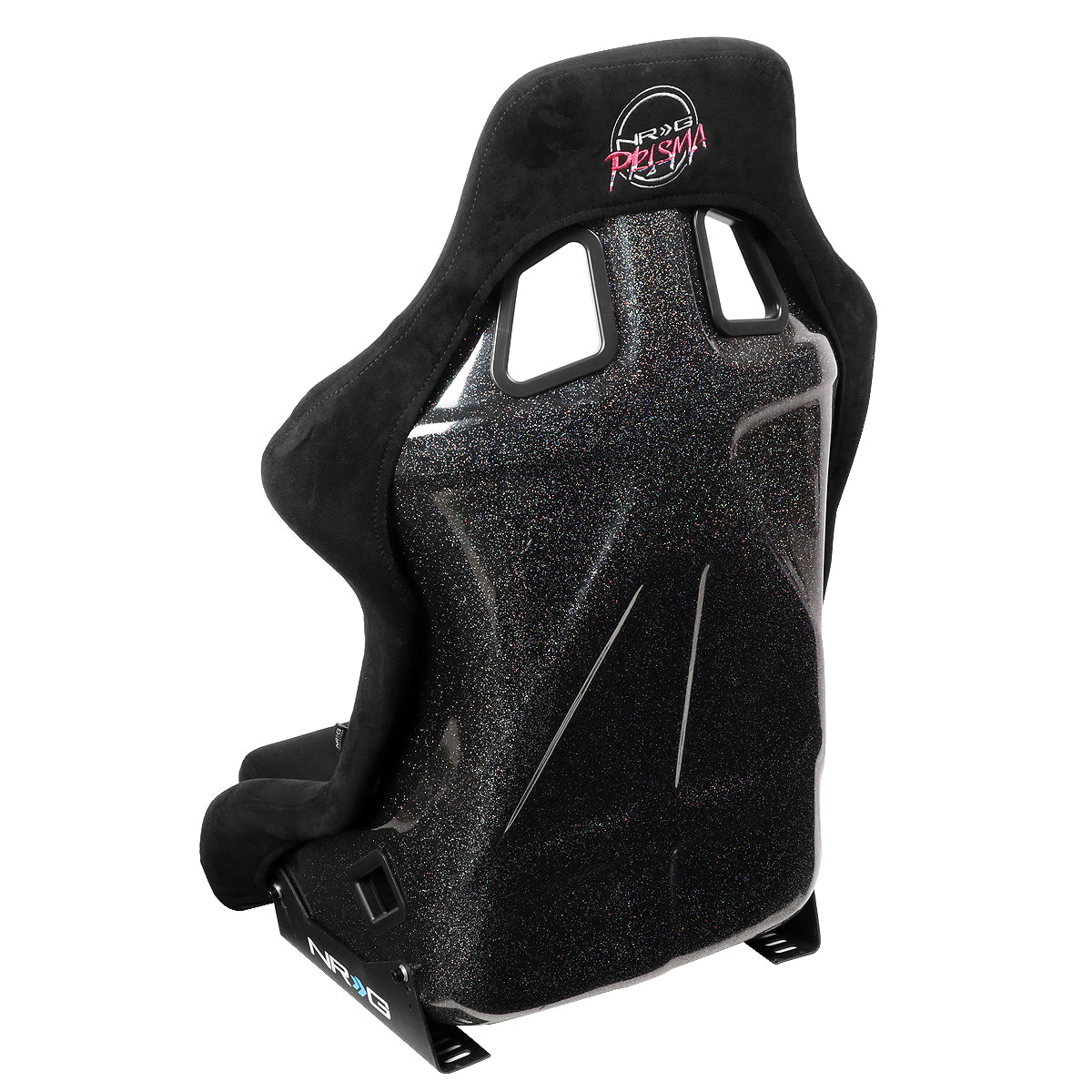 NRG Innovations NRG-FRP-302BK NRG Innovations FRP-302BK Prisma Series Fiber Glass Bucket Racing Seat Black Alcantara w/ Side Mountes (Large)