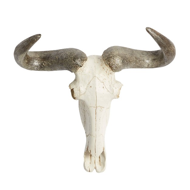 Polystone Cow Skull Wall Decor White Olivia amp May