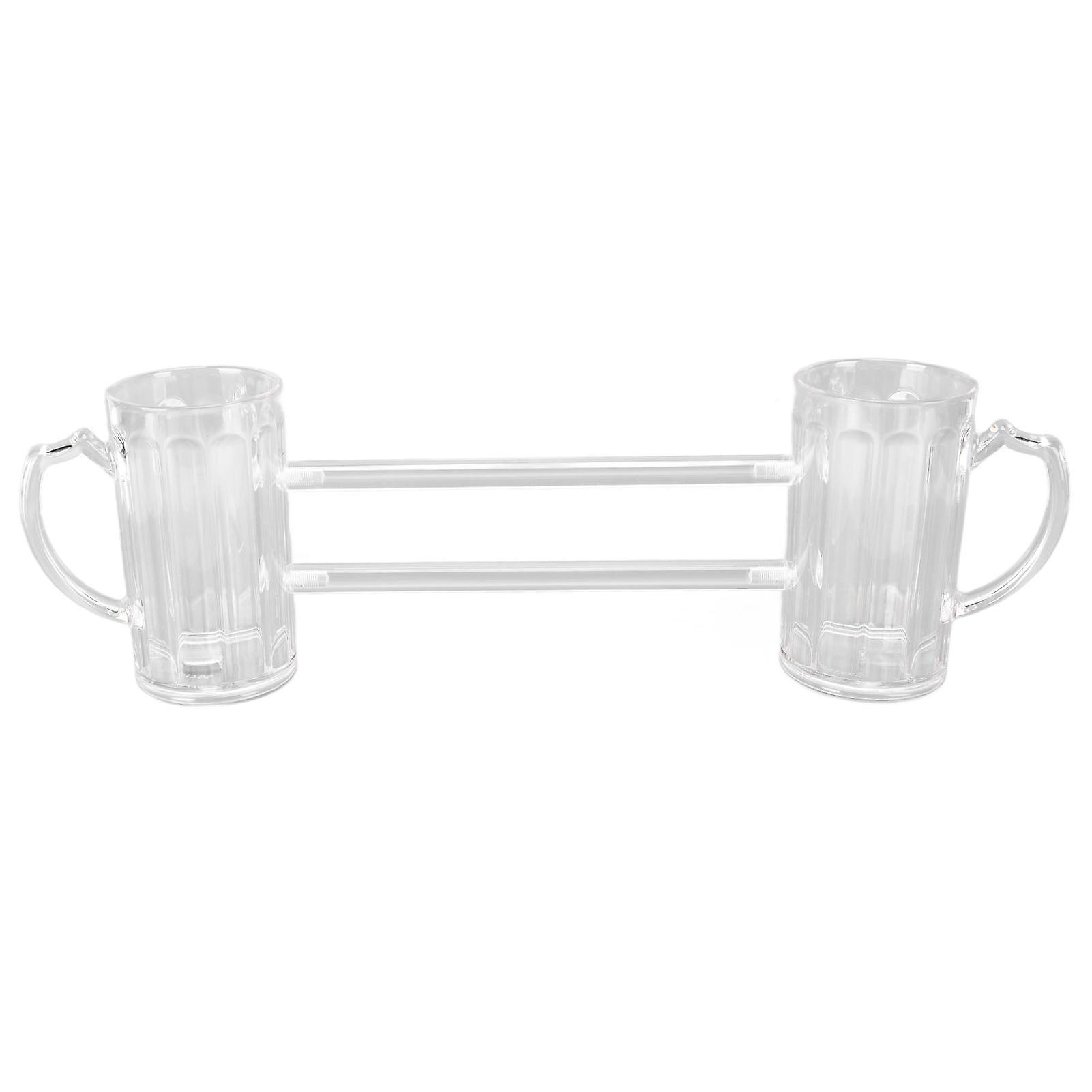 Beer Mug Siamese Anti Drop Exquisite Ergonomics Handle Glass Beer Stein With Connection Tubes For Ktv Bar Home Parties