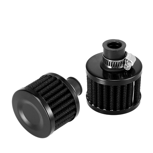 Unique Bargains 2 Pcs 12mm 0 47inch Universal Air Filter Cleaner For Car With Hose Clamp Black