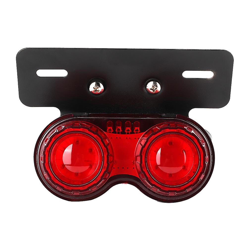 12v Round Motorcycle Led Brake Tail Light Rear Lamp Universal Modified Accessoryred Lens