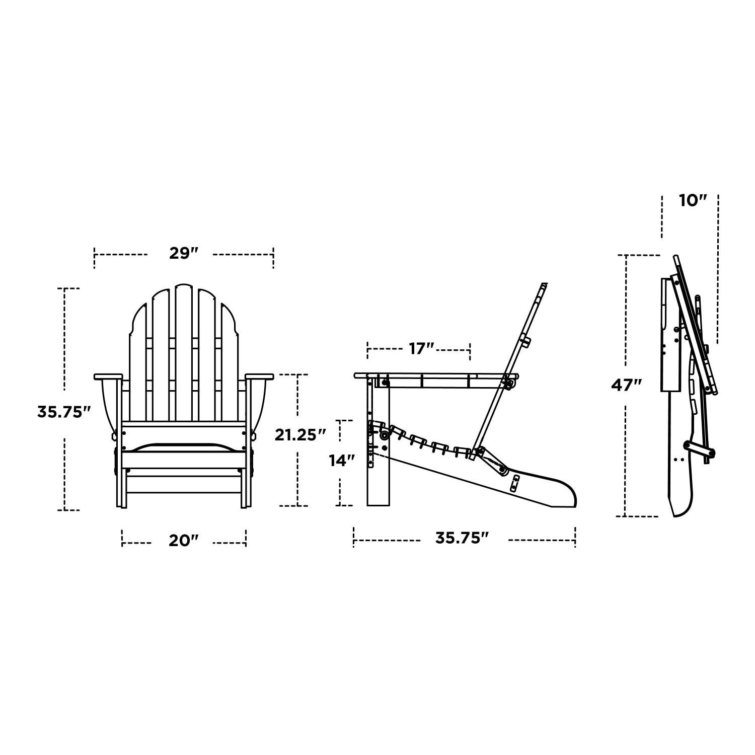 POLYWOOD Classic Folding Adirondack Chair