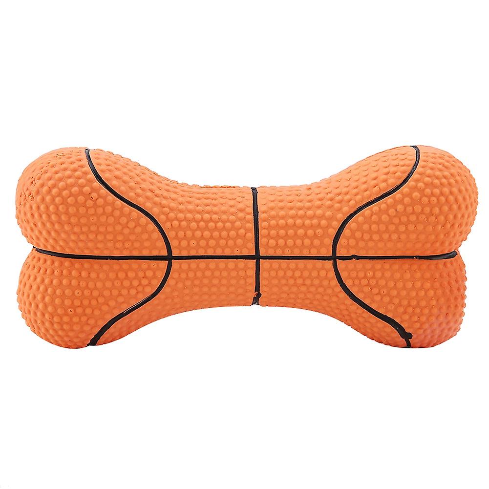 Pet Dog Toy Bite Resistant Natural Latex Bone Puppy Chew Toys(basketball)