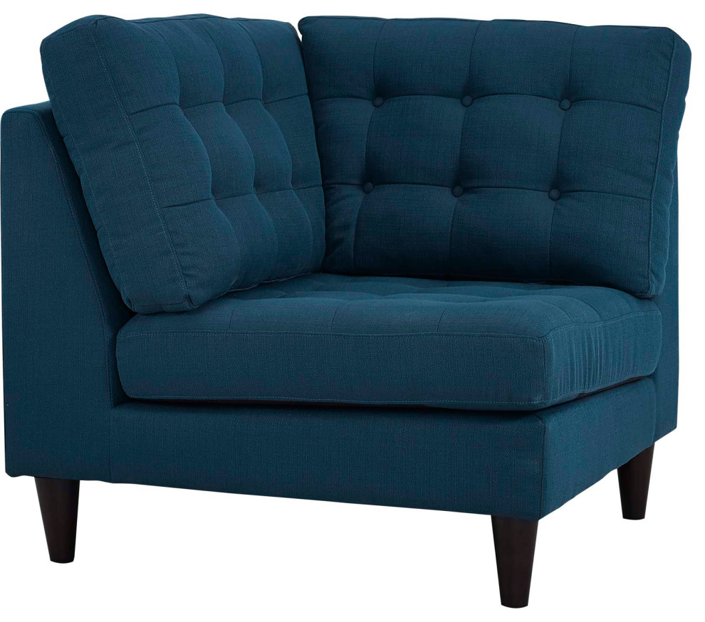 Azure Empress Upholstered Fabric Corner Sofa   Midcentury   Armchairs And Accent Chairs   by First of a Kind USA Inc  Houzz