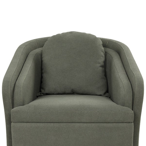 Modern Living Room Accent Chair Velvet Arm Chair Upholstered Barrel Chair Metal Leg Club Chair with Lumbar Pillow， for Bedroom