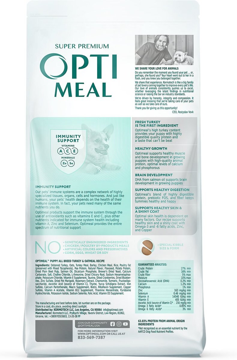 Optimeal Puppy Vital Nurture Turkey and Oatmeal Recipe Dry Dog Food