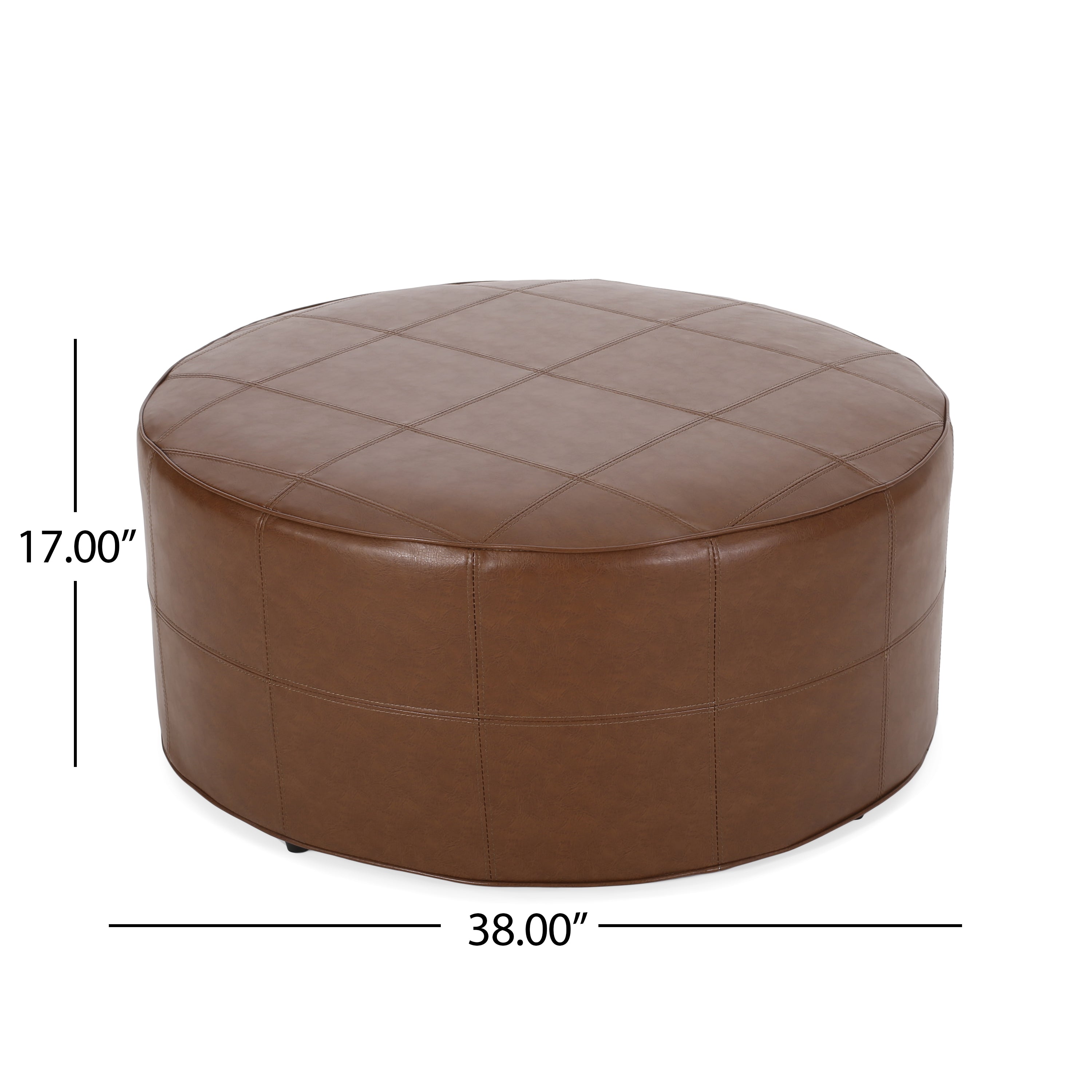 Dored Faux Leather Upholstered Ottoman