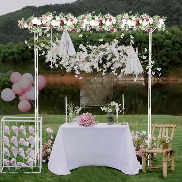 Metal Garden Pergola Archway Stand FIrm Wedding Ceremony Backdrop Rack