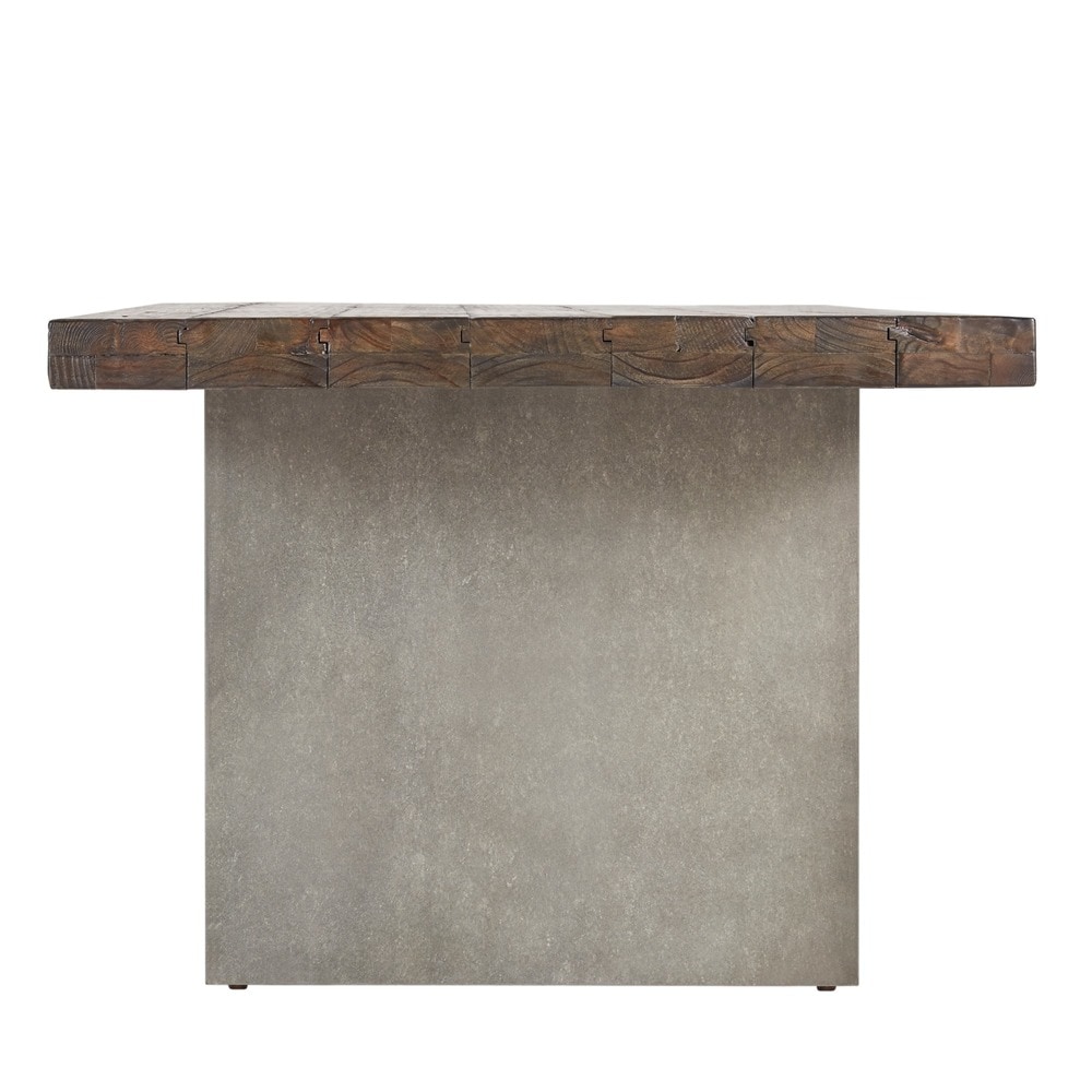 Blake Reclaimed Wood and Concrete Dining Table by iNSPIRE Q Artisan   Brown