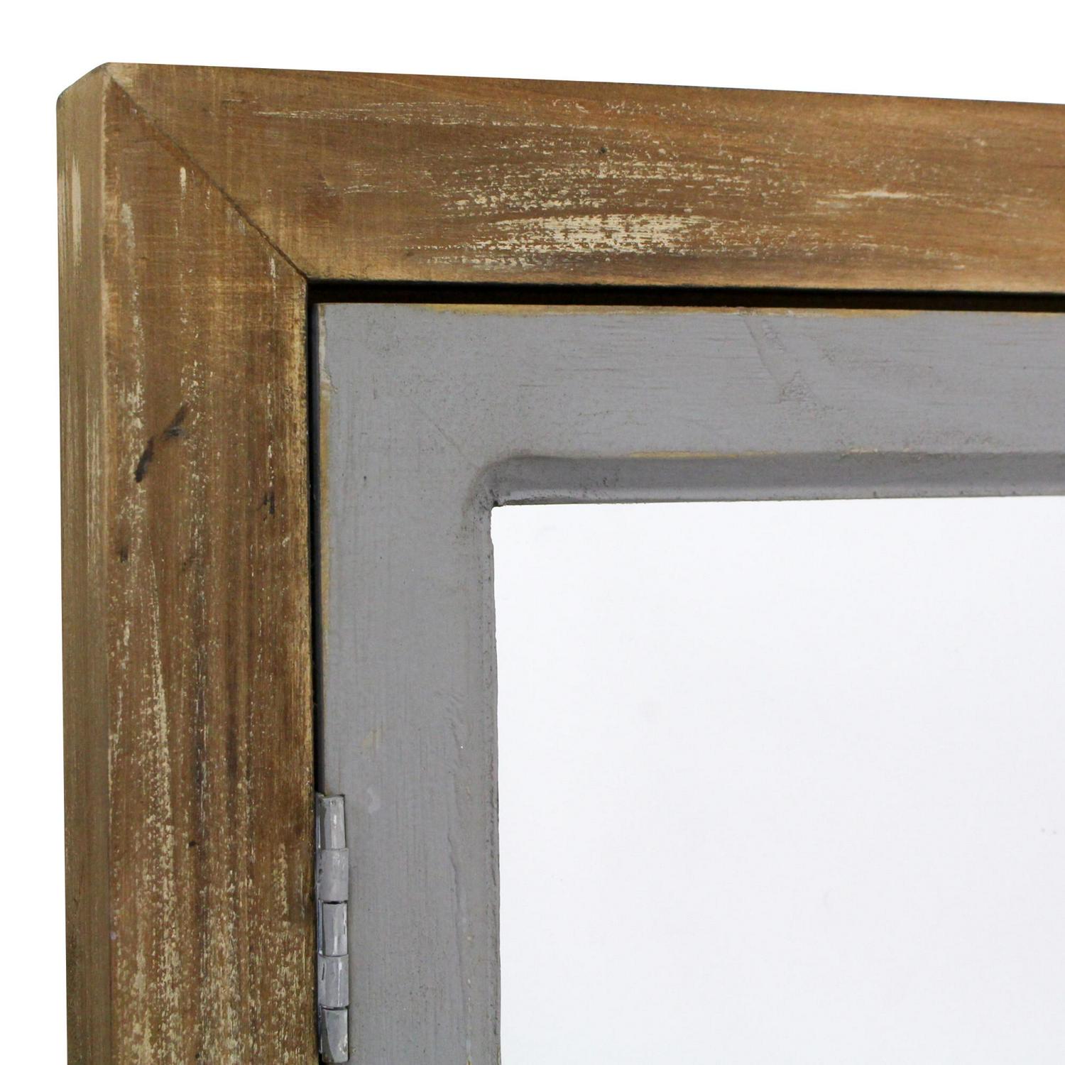 Aspire Home Accents Somerset Window Pane Wood Rustic Mirror 31  x 22  Crowdfused