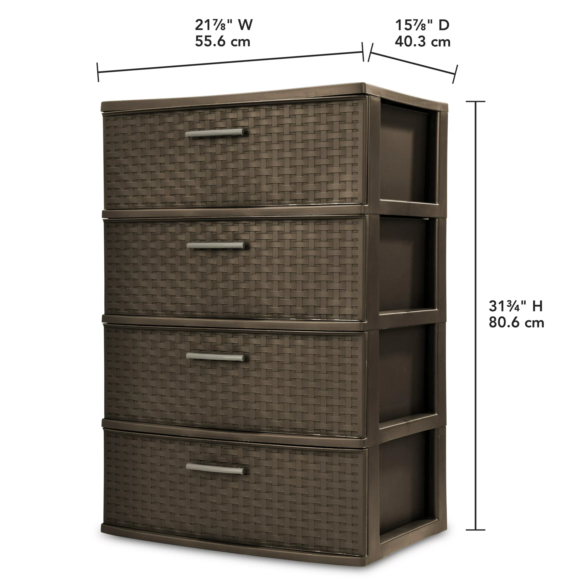 4 Drawer Wide Weave Tower Espresso