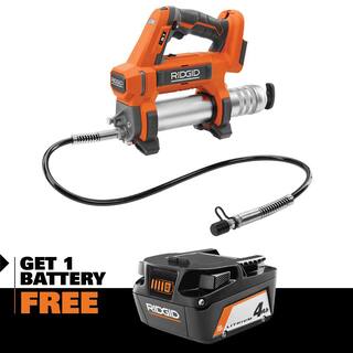 RIDGID 18V Cordless Grease Gun with 18V Lithium-Ion 4.0 Ah Battery R860445B-AC87004