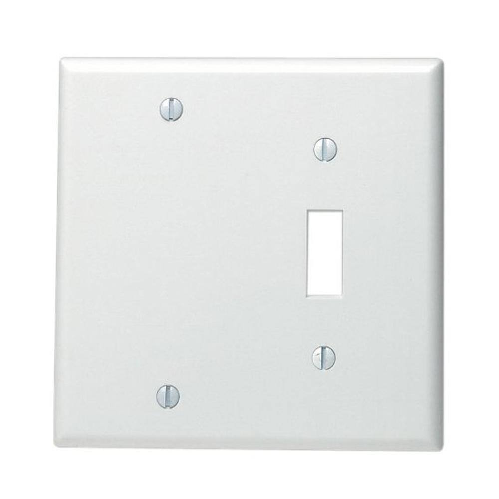 Leviton White 2-Gang 1-Toggle1-Blank Wall Plate (1-Pack) 002-88006-000