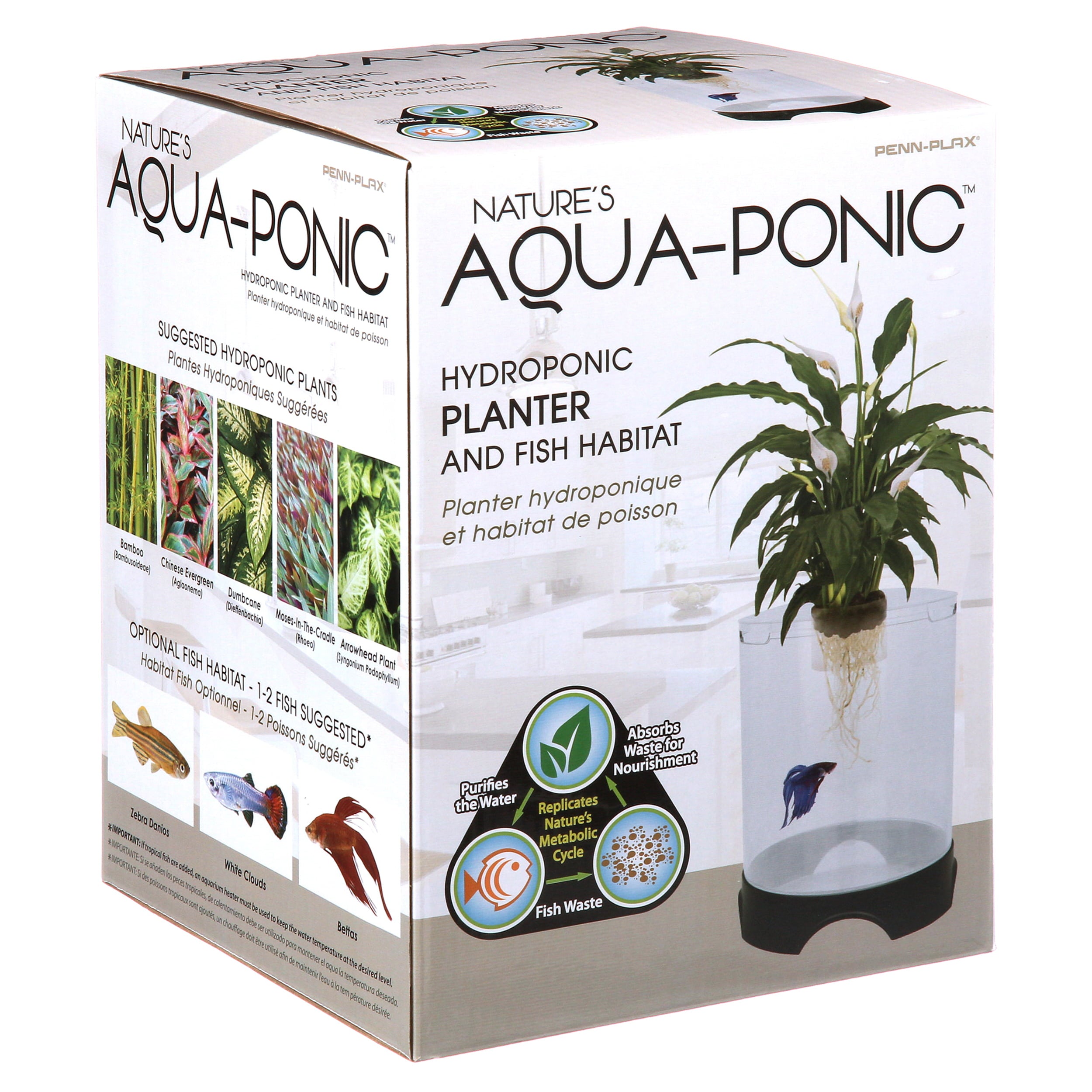 Penn-Plax Aqua-Ponic Betta Tank and Hydroponic Planter – Promotes a Healthy Environment for Plants and Fish – 1.4 Gallon