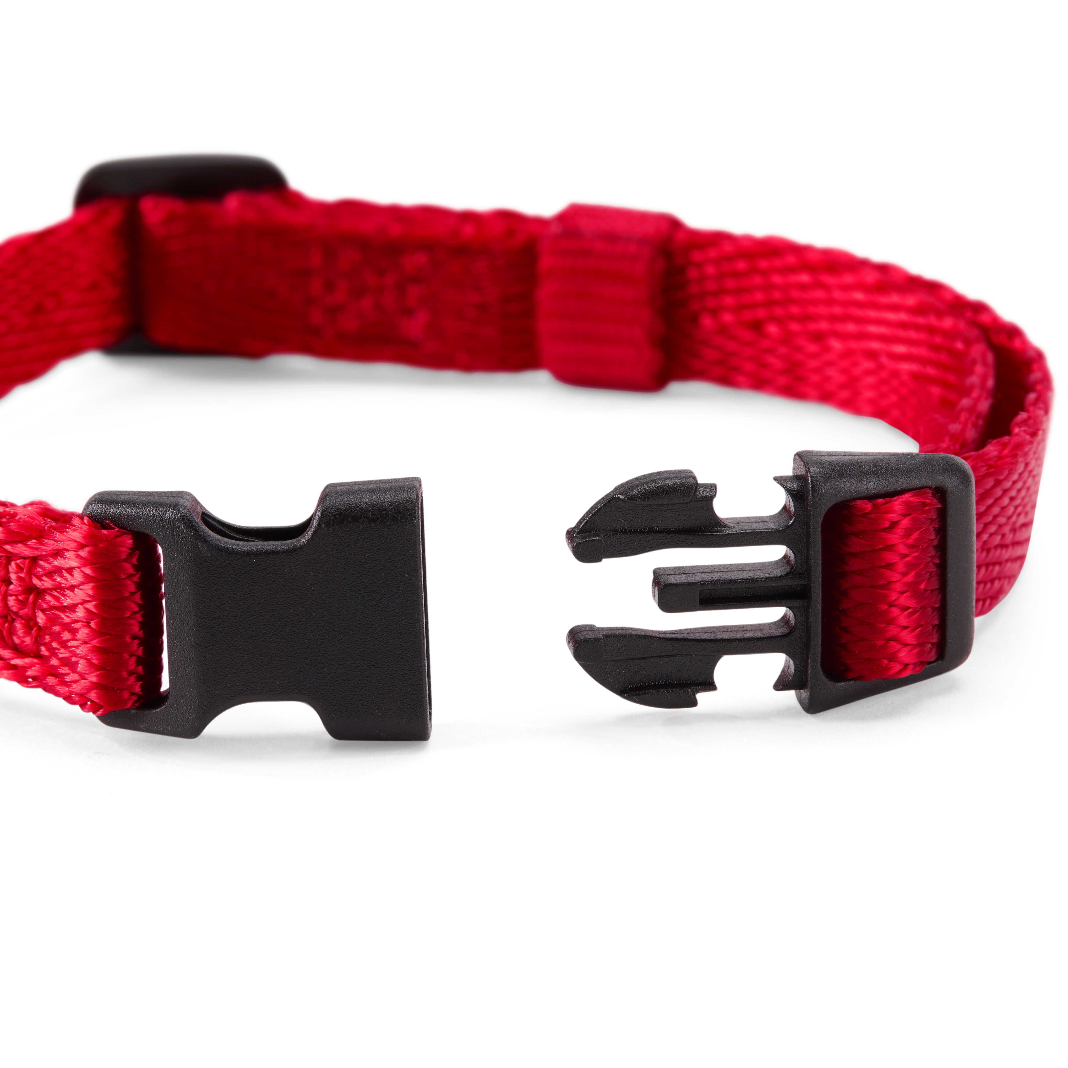 YOULY The Classic Red Webbed Nylon Dog Collar， Small