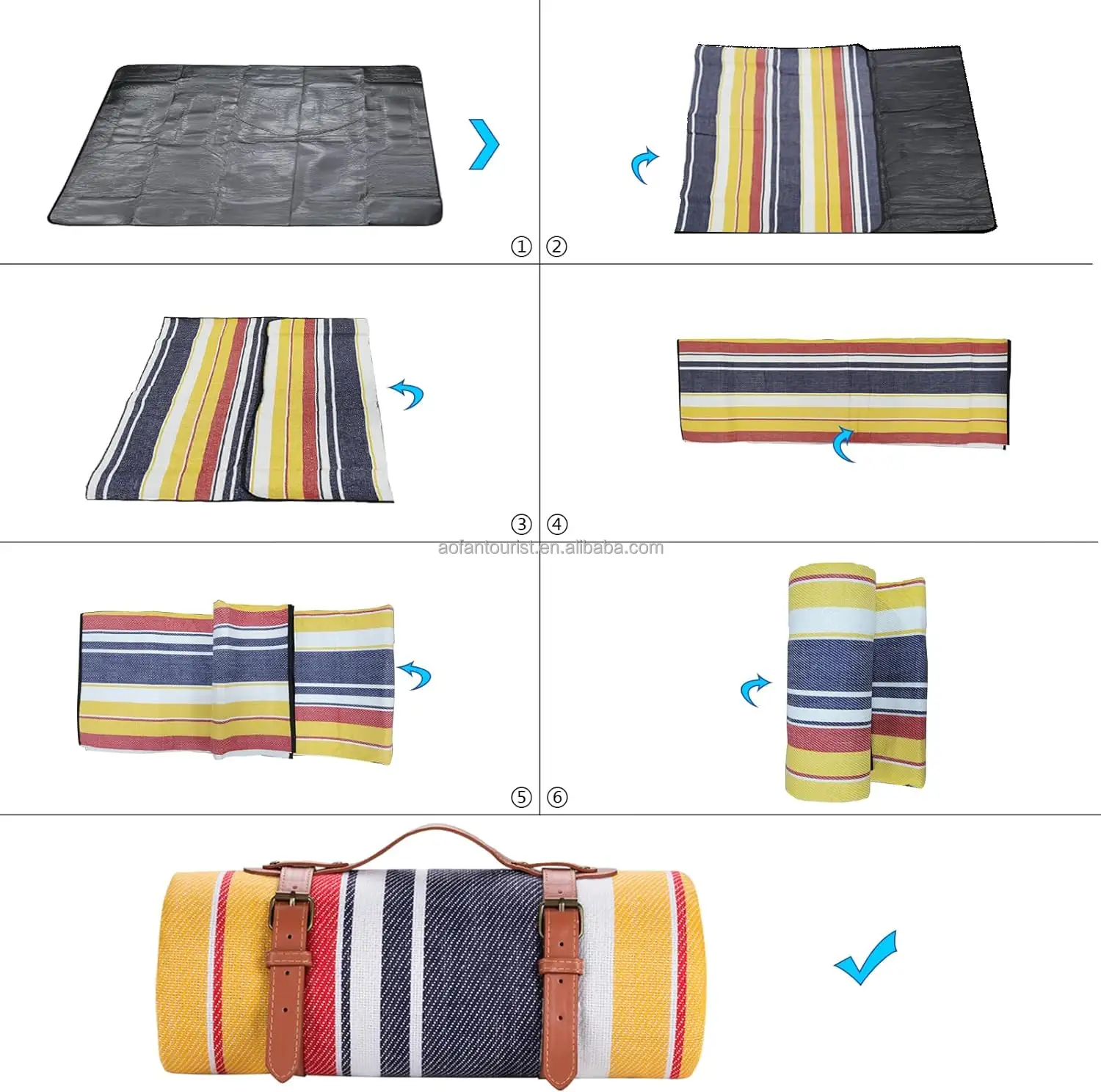 Whole sale Outdoor Free Sample camping blanket thickened picnic floor mat sofa towel travel blanket