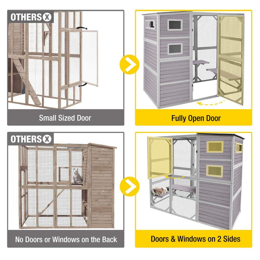 aivituvin Outdoor Cat Enclosure, Large Pet Enclosure AIR54