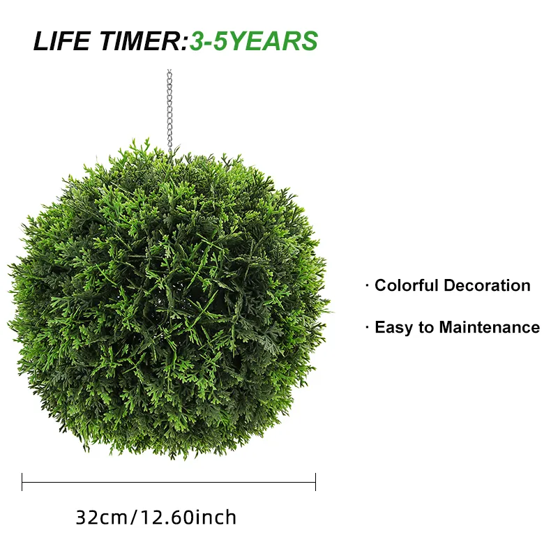 Q79 Garden Supplies Faux Topiary Ball Living Plant Decorative Artificial Cedar Balls for Outdoor Decoration