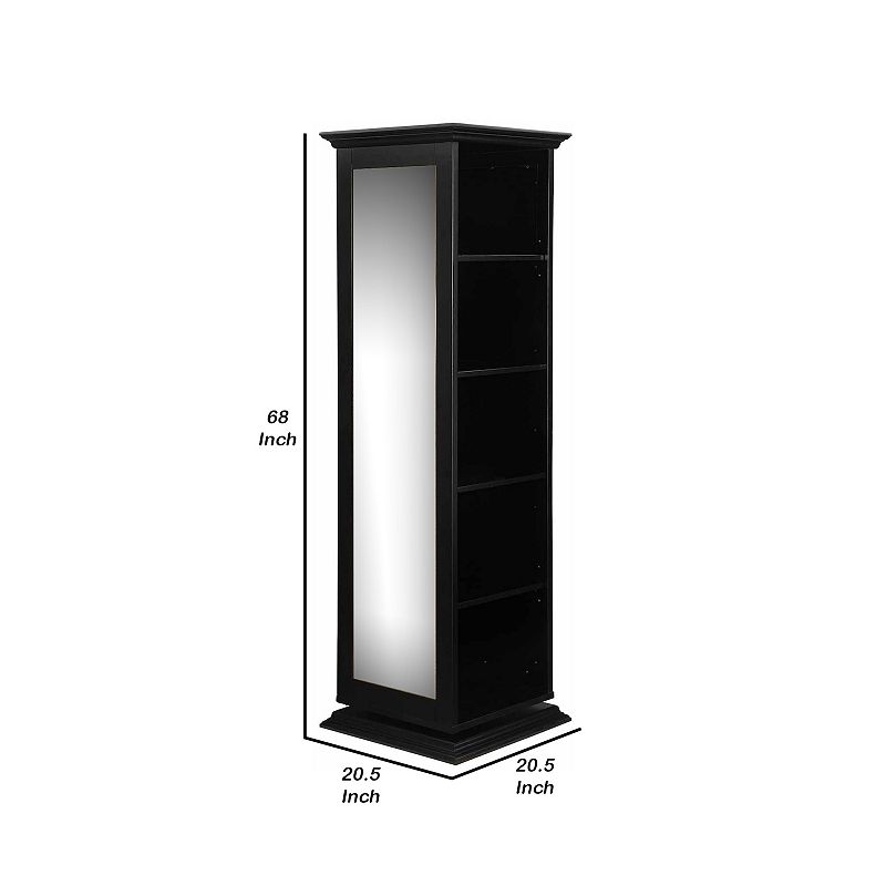 Traditional Style Wooden Accent Cabinet， Black