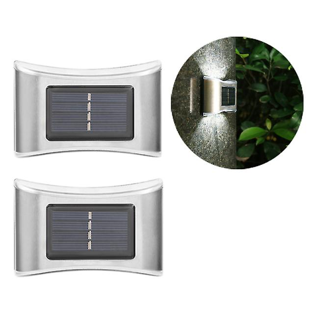 2pc Solar Led Wall Lamp Outdoor Waterproof Wall Light For Balcony Patio Courtyards Fence Lamps Garden Decor Solar Outdoor Wall Light