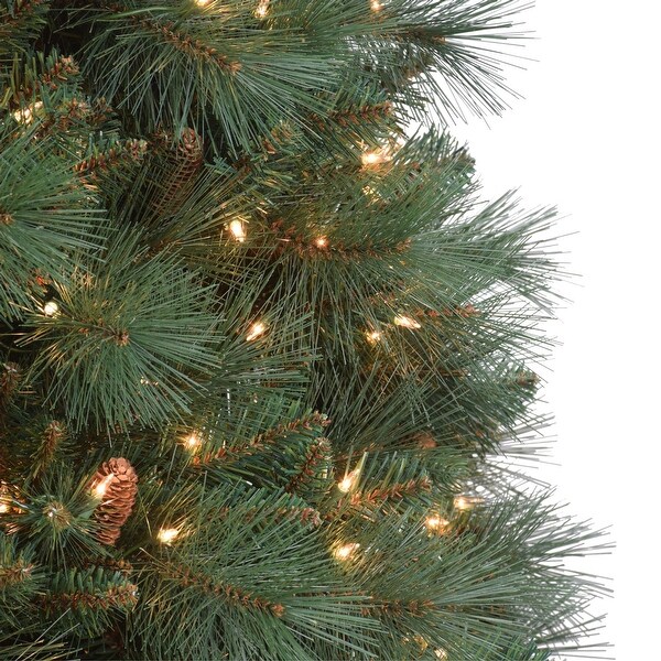 Prelit Medium Traditional Pine Artificial Christmas Tree