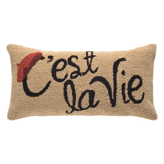 X 24 quot C x27 est La Vie Hooked Throw Pillow