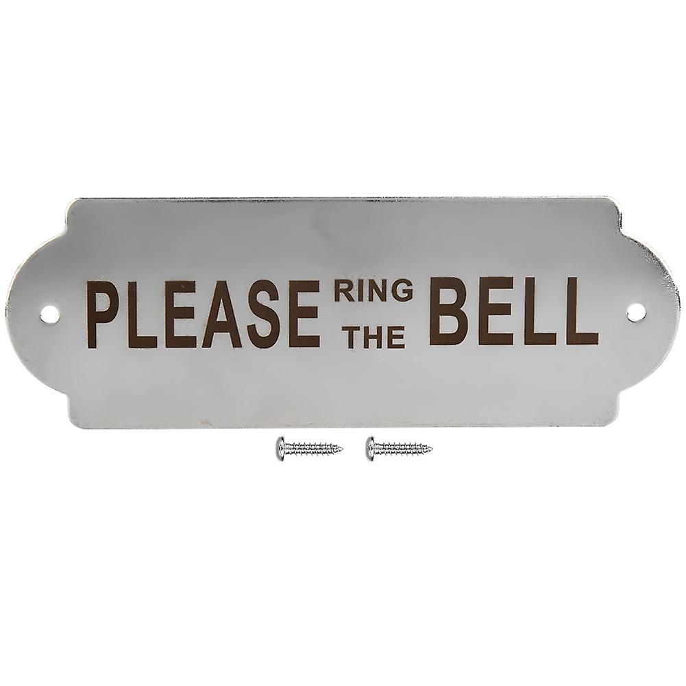 Stainless Steel Fence Post Garden House Home Door Gate Toilet Warning Sign Board With Install Screwsplease Ring The Bell