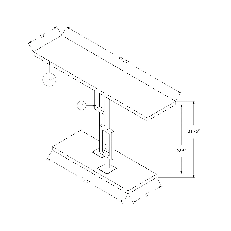 Monarch Geometric Accent Console Table