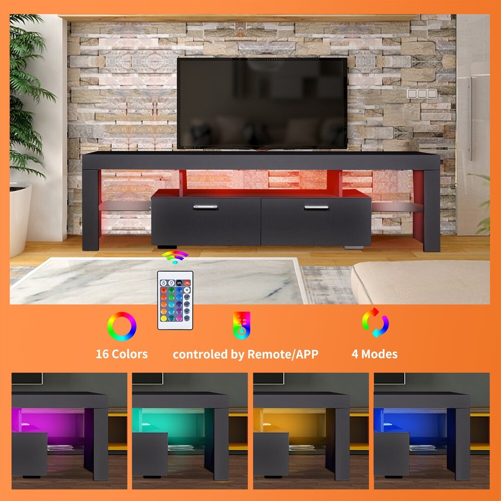 LED TV Stand Modern TV Stand with Storage Entertainment Center with Drawer TV cabinet for Up to 75 inch