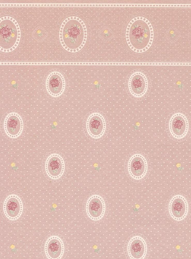 Dolls House Cameo Reverse Grey Miniature Print Wallpaper 3 Sheets