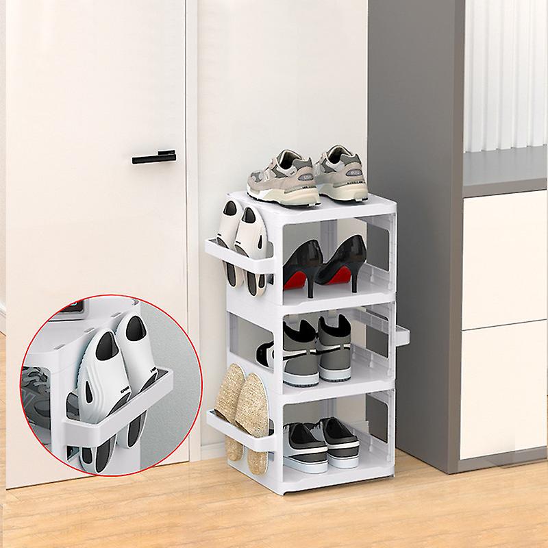 Stackable Shoe Organizer for Small Spaces Vertical Shoe Stand with Side Rack for Entryway， Closet