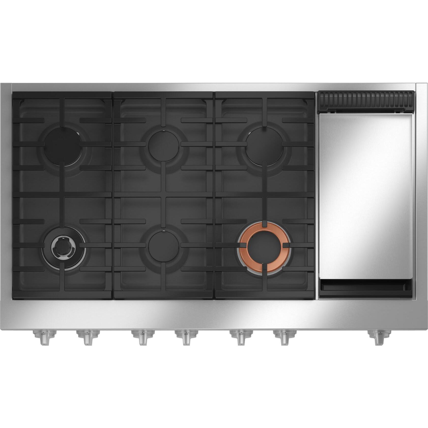 Café 48-inch Built-in Gas Rangetop with Griddle CGU486P4TW2