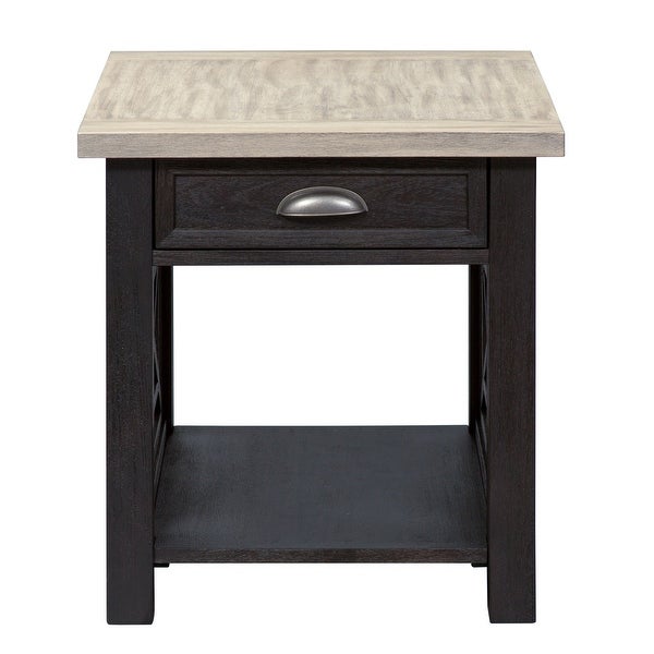 Heatherbrook Charcoal and Ash Drawer End Table