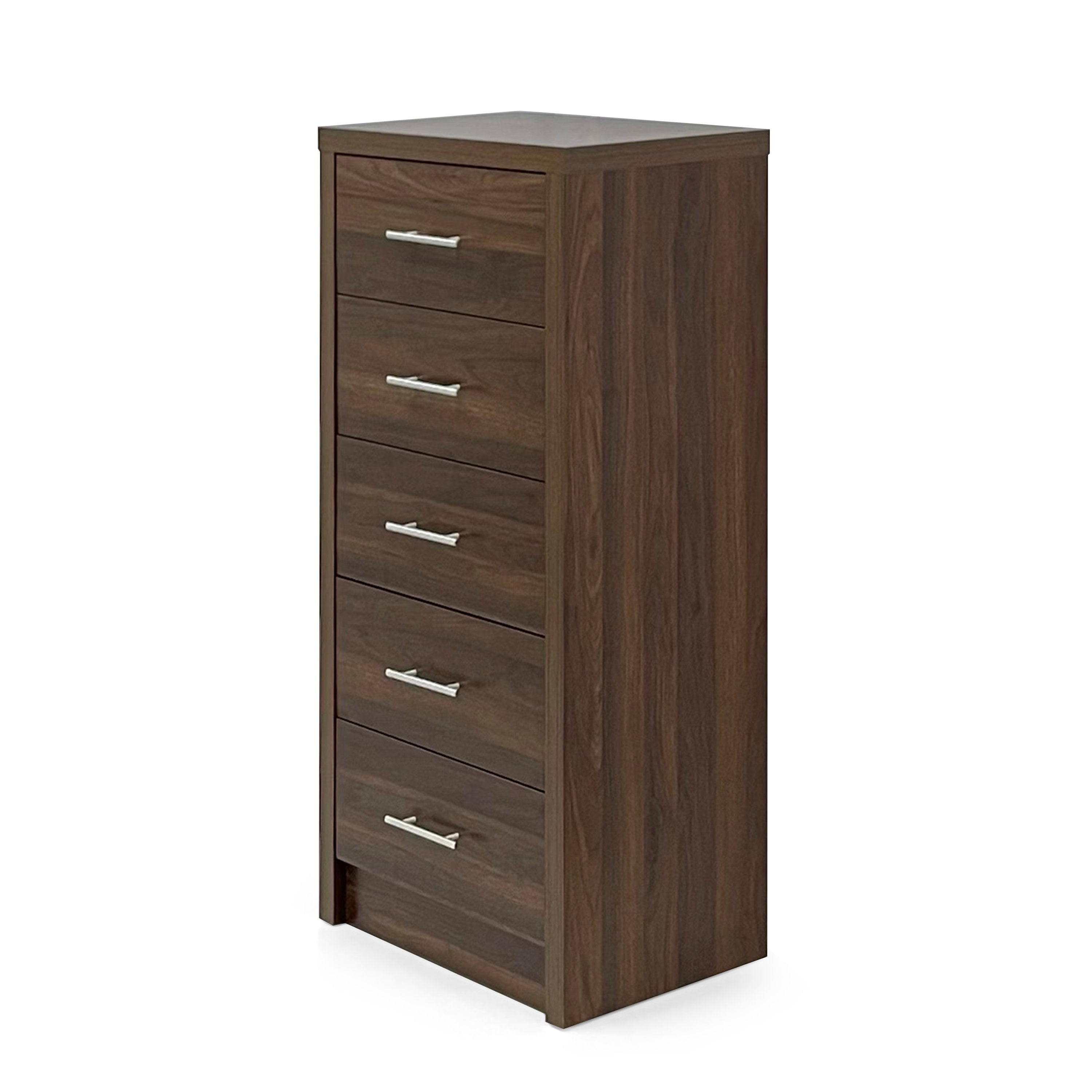 Marlette Modern Faux Wood 5 Drawer Dresser