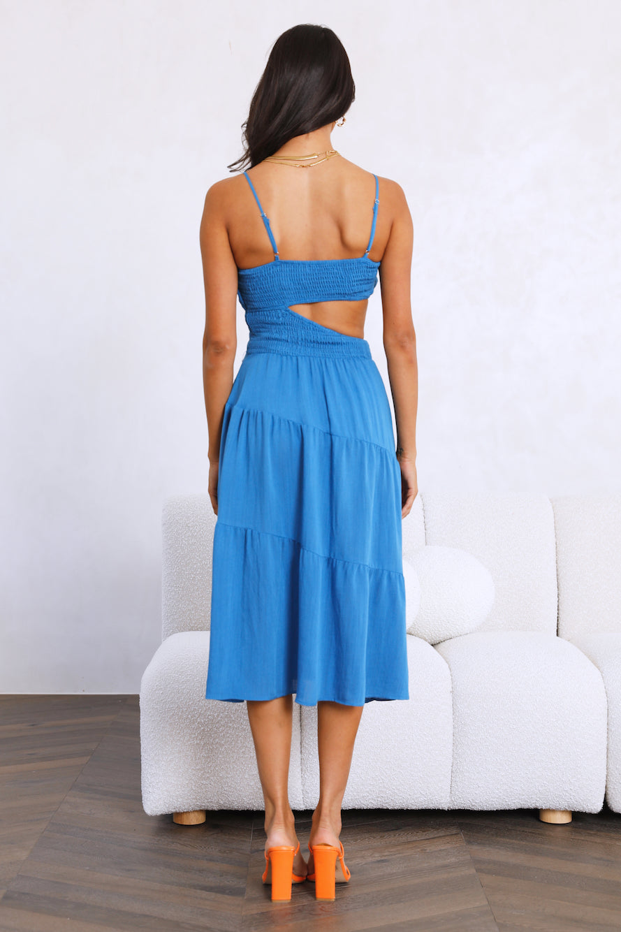 Get Lost In Your Eyes Midi Dress Blue