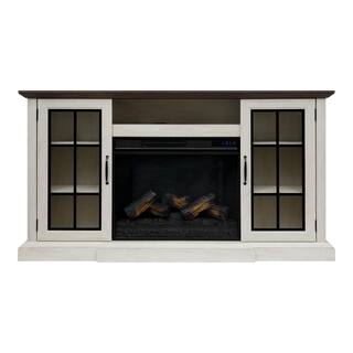 StyleWell Vinegate 67.75 in. W Freestanding Media Mantel Electric Fireplace TV Stand in Fairfax Oak 149032