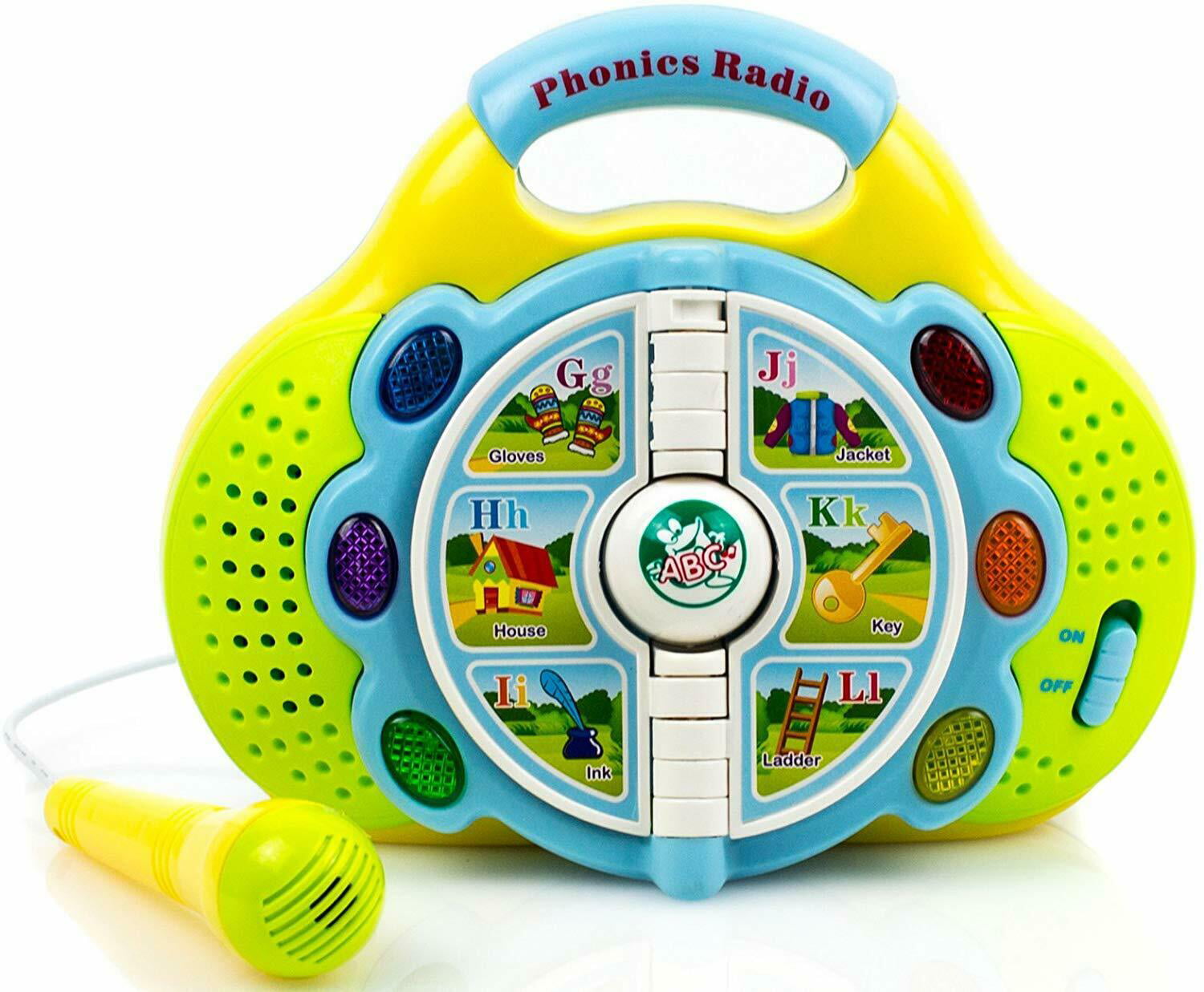 Toysery Child Phonics Radio Toy for Kids - Educational Learning Toy with Mic， Music and Colorful Lights for Boys and Girls