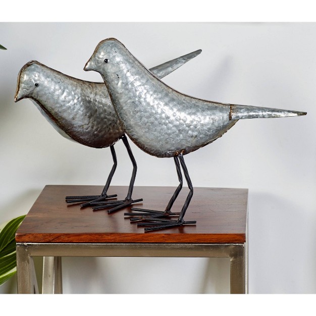 Farmhouse Rustic Iron Bird Sculpture Gray rust 2pk Olivia amp May