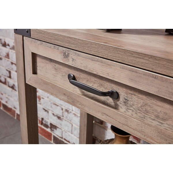 47 Inch Wide Console Table With Drawers And Shelf For Living Room， Entrance / Corridor， Grey Walnut