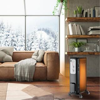 Pelonis 1500-Watt Oil-Filled Radiant Electric Space Heater with Thermostat HO-0279