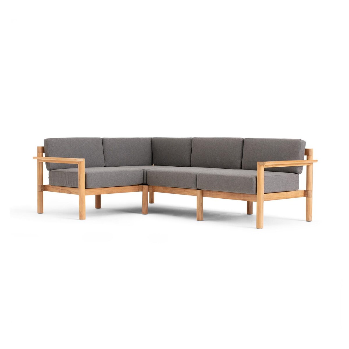 Neighbor 4 Piece Sectional W/ Teak Arms