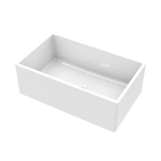 IPT Sink Company Farmhouse Apron Front Fireclay 30 in. Single Bowl Kitchen Sink in White IPTFC30PLN