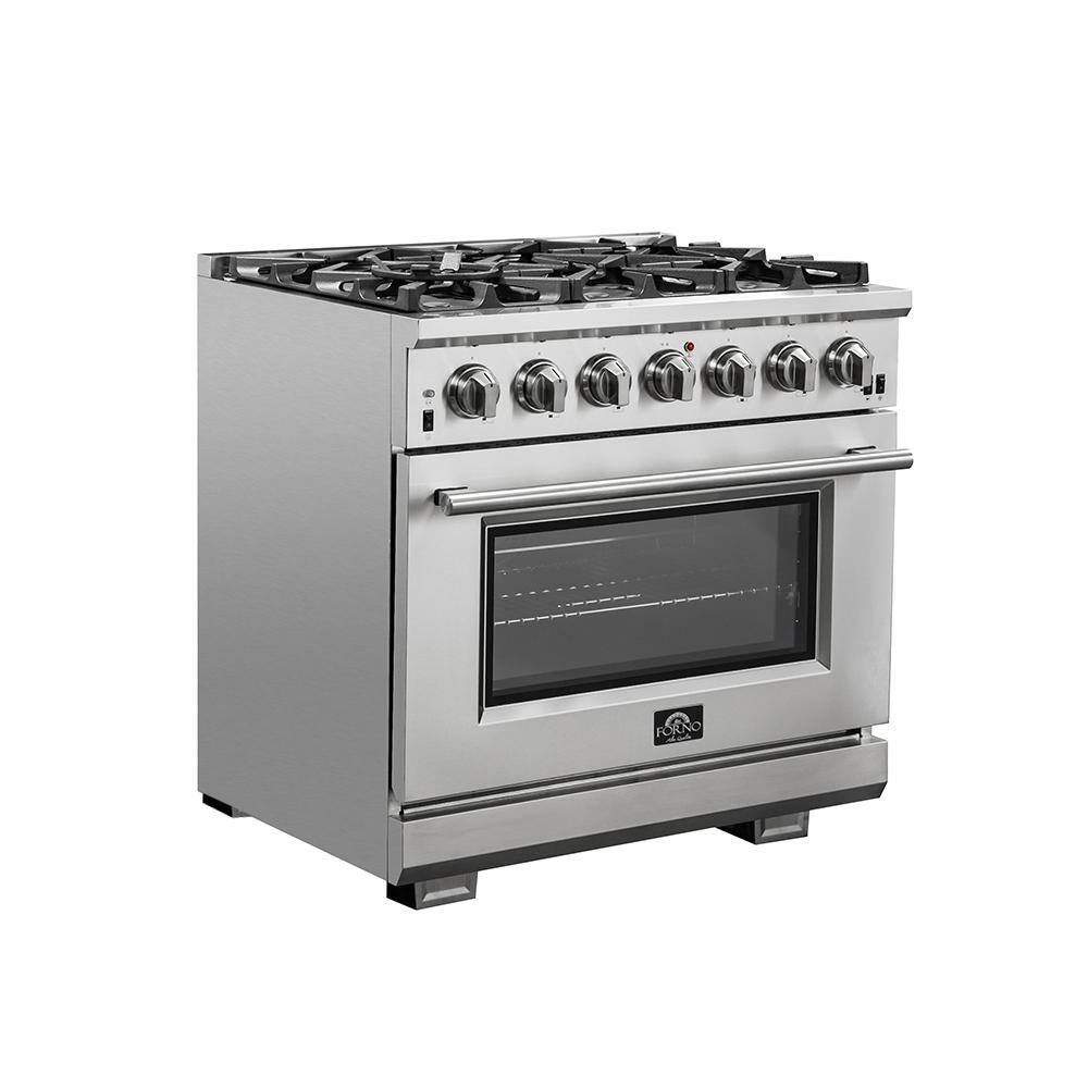 Forno Capriasca 36 in. 5.36 cu. ft. Gas Range with 6 Gas Burners Oven in Stainless Steel FFSGS6260-36