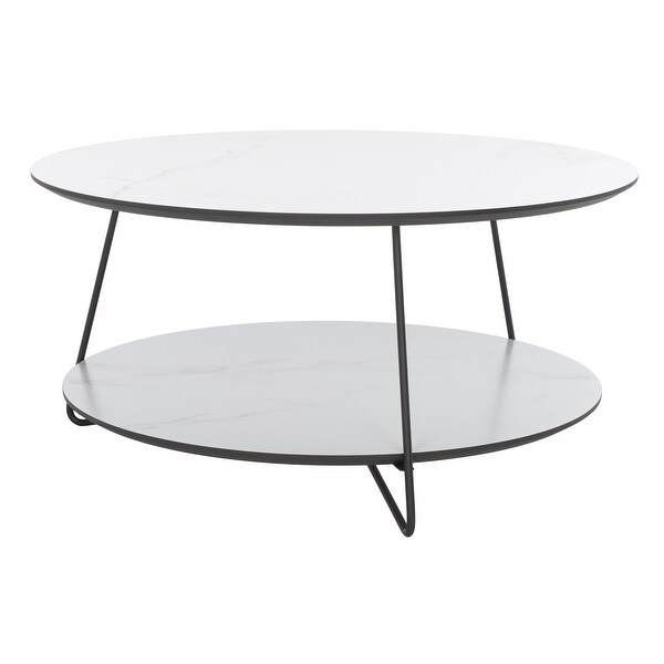 SAFAVIEH Alyce Modern 2-Tier Round Coffee Table - 32 in. W x 32 in. D x 16 in. H