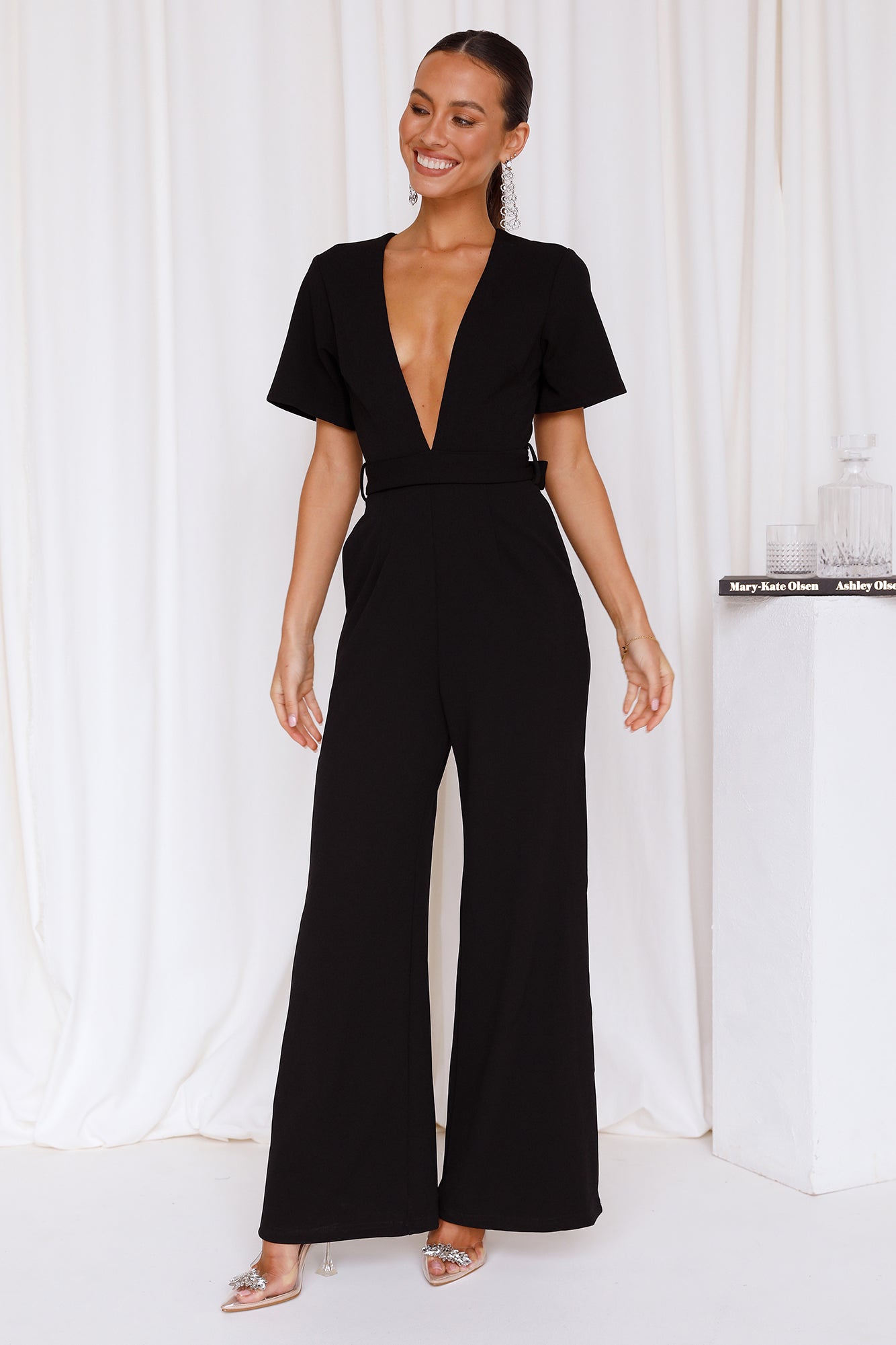 Whisper Softly Jumpsuit Black