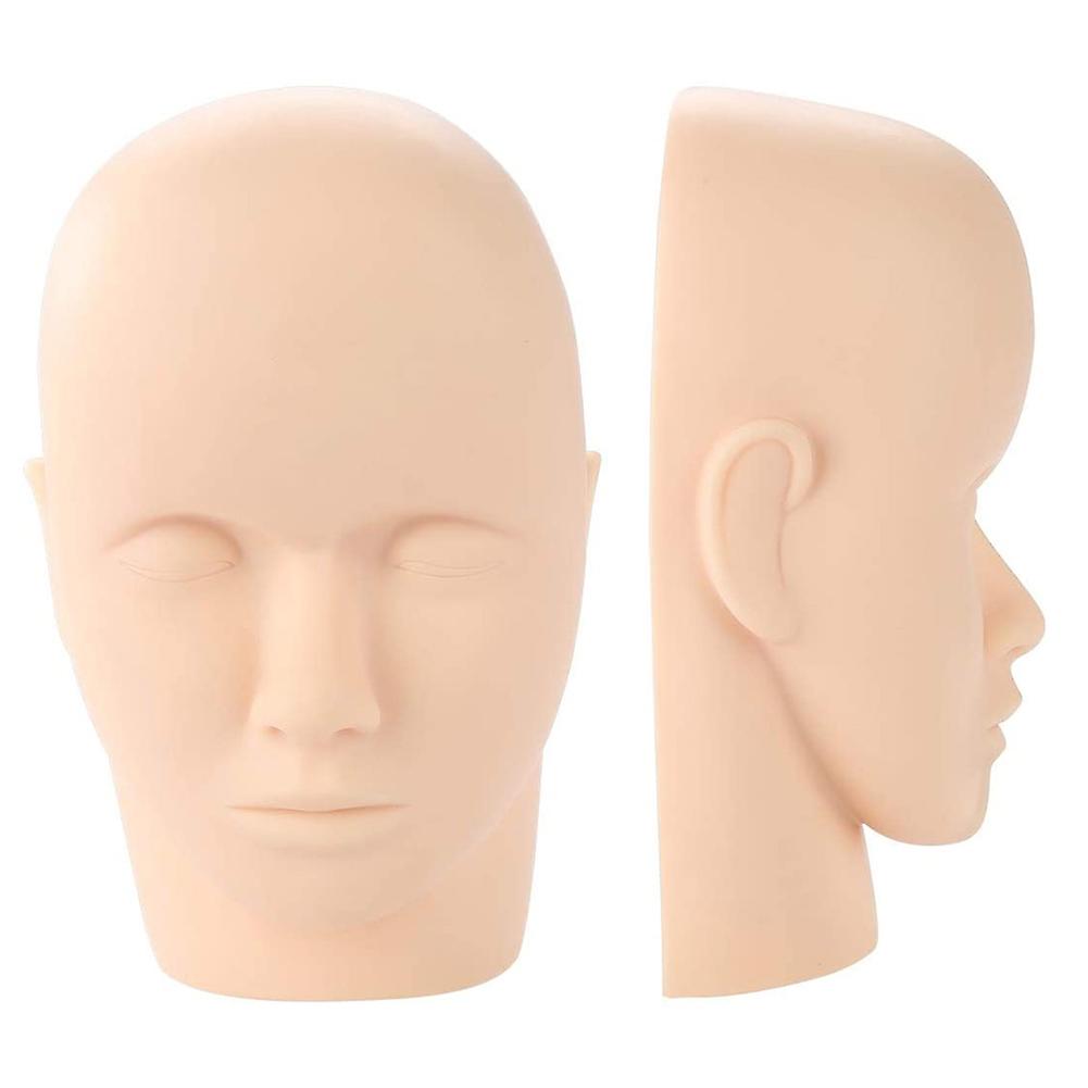 Soft Rubber Eyelash Graft Makeup Massage Practice Training Fake Headform Mannequin