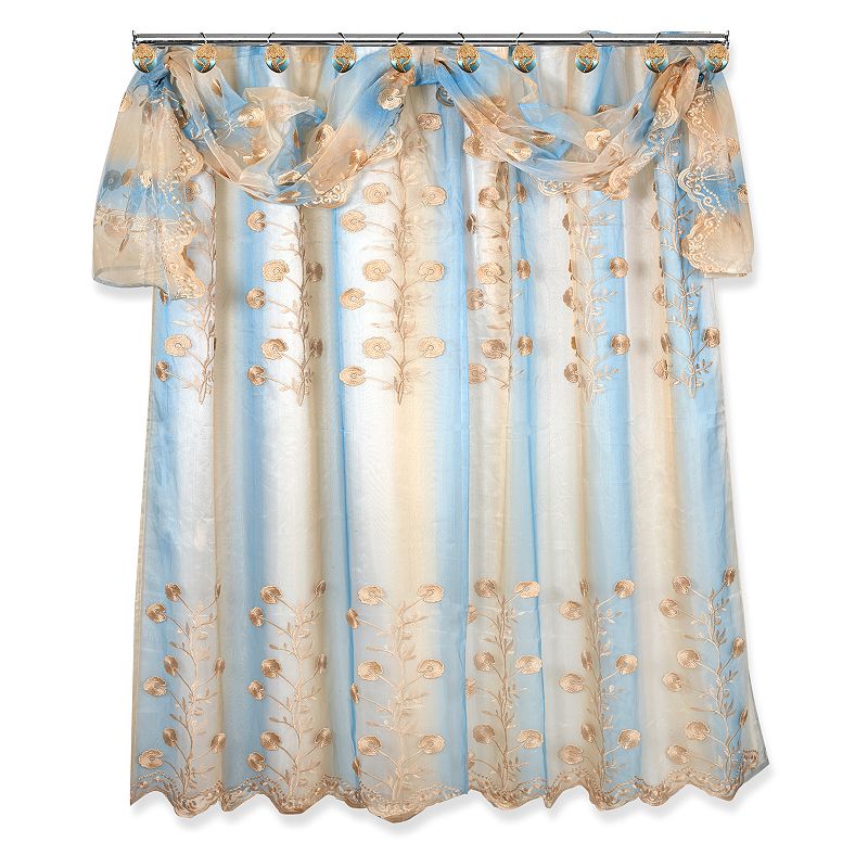 Popular Bath Ombre Rose Blue Shower Curtain