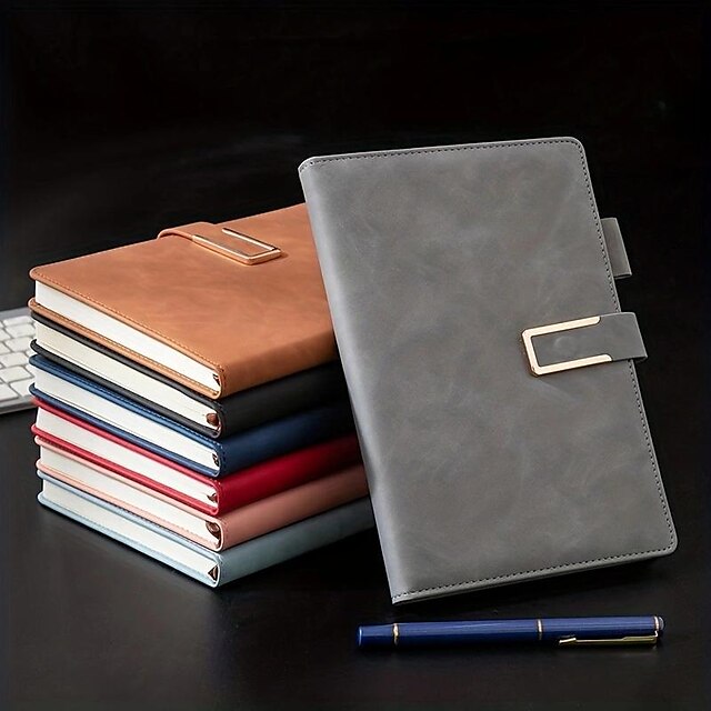 360 Pages Business Notebook Magnetic Buckle Book Retro PU Buckle Journal Diary Book Portable A5 Notepad