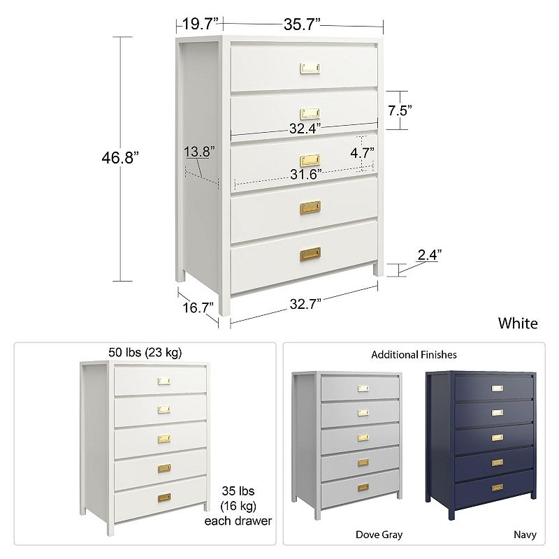 Little Seeds Monarch Hill Haven 5 Drawer Kids Dresser