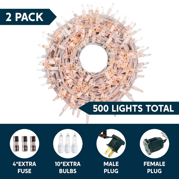 Joiedomi 2x250 Christmas String Lights Clear White